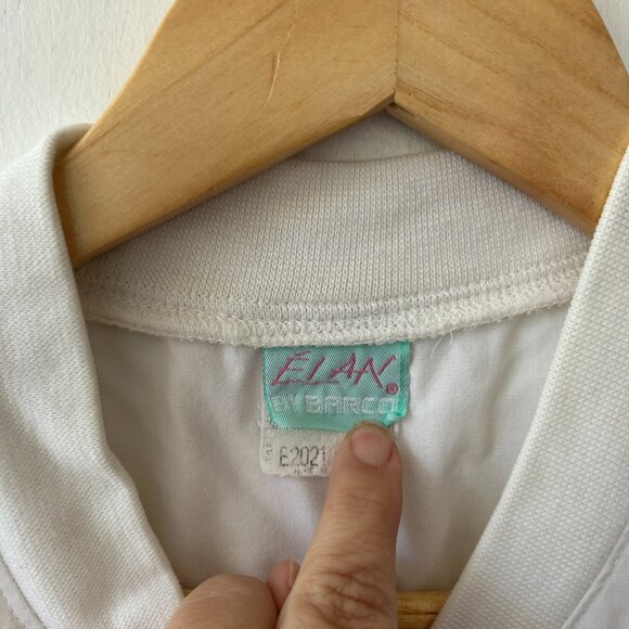 Elan VTG Nursing Uniform Dress Womens Large White Pockets Elastic Waist Buttons - Picture 5 of 6